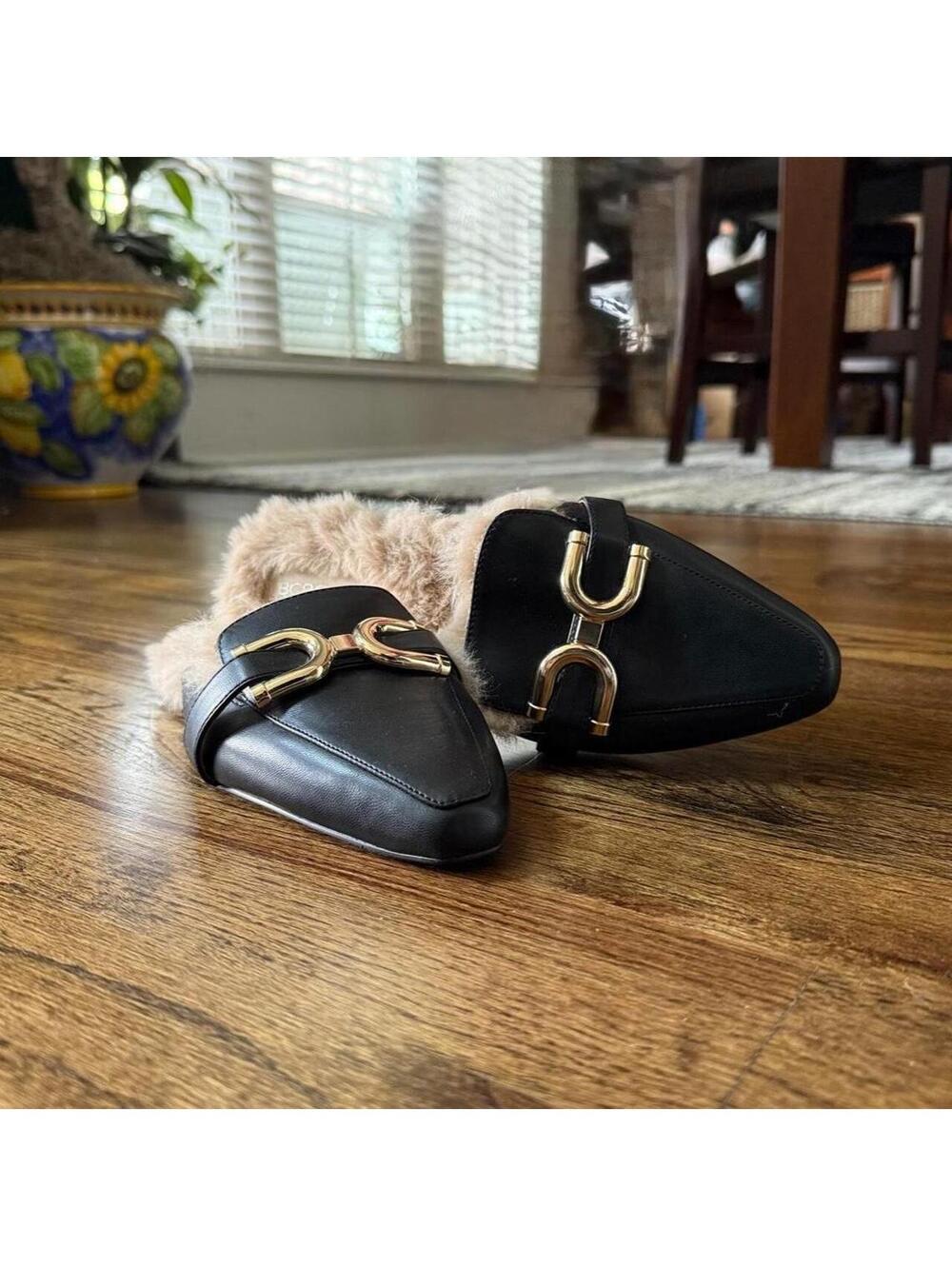 BCBGeneration Tara-2 Cozy Bit Faux Fur Mules 🖤
